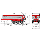 Полуприцеп самосвальный Carnehl Hardox CHKS34PH 28-30 м3, фото 3