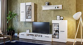 Стінка для вітальні в сучасному стилі Токіо Світ меблів, колір білий