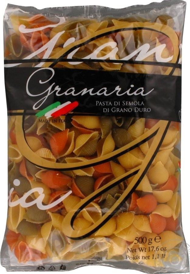 Макаронні вироби Granaria Conchiglie № 51 Tricolori кольорові черепашки 500 г Італія