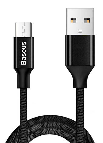 Кабель Baseus Yiven USB-micro USB 2А 1.5 м Чорний (CAMYW-B01), фото 1
