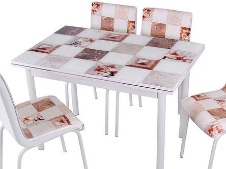 Стіл обідній розсувний 988 MERMER,Комплекти кухонних меблів, кухонний стіл і 4 стільця., фото 1