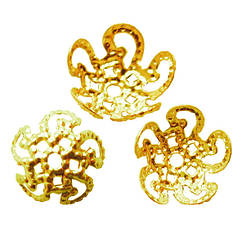 Набір 50 шт 10 мм Обіймачі Шапочки для Намистин, Форма Квітка, Колір Золото, Рукоділля, Фурнітура