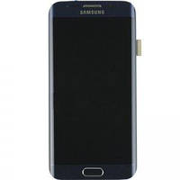 Дисплей для Samsung G925F Galaxy S6 Edge с сенсором (тачскрином) синий Black Sapphire Оригинал OLED