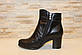 Ботильйони жіночі чорні на каблуці натуральна шкіра Д646, фото 2