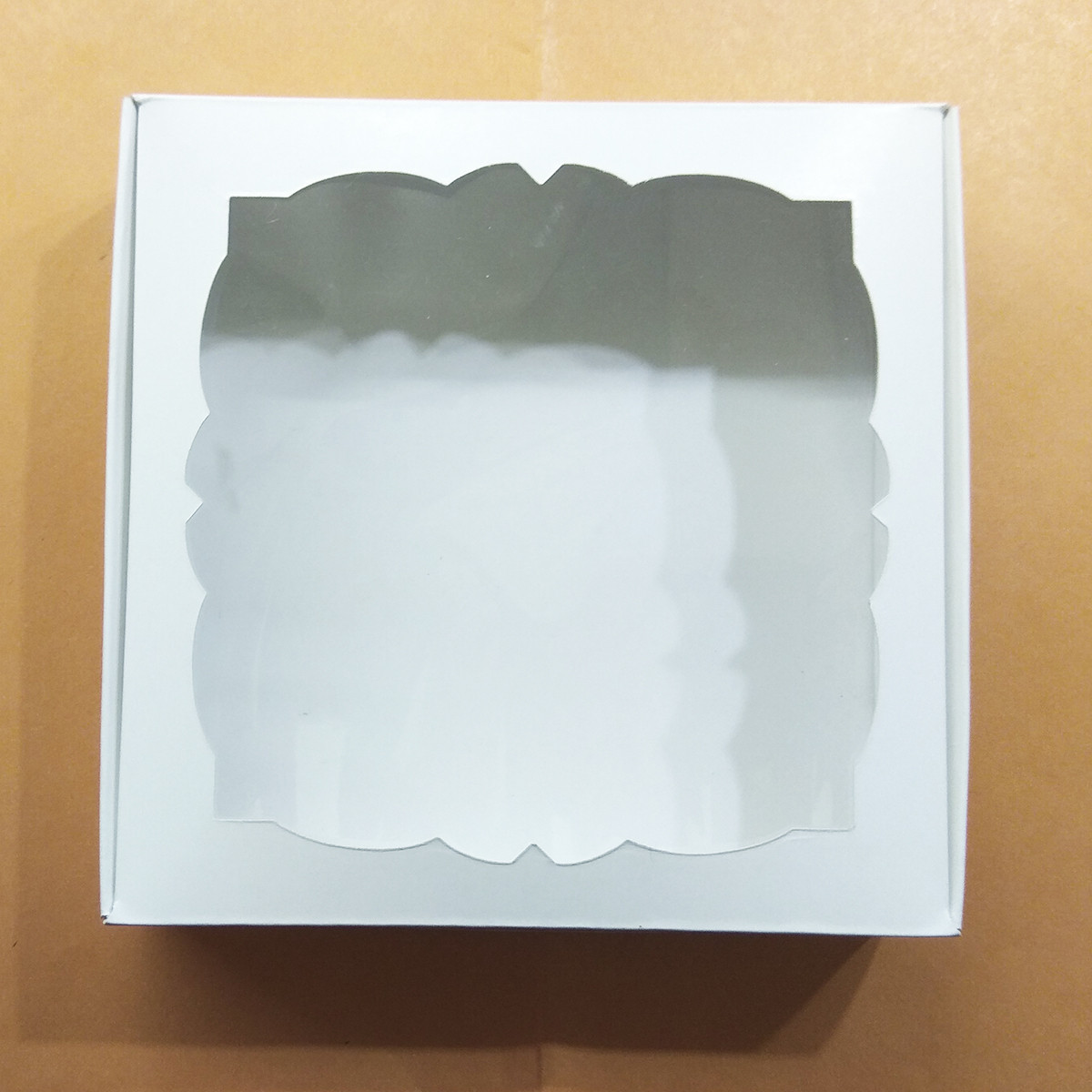 Коробка для пряників із віконцем 15*15 см біла, фото 1