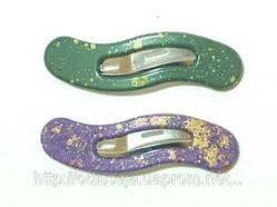 Затискачі для волосся 12 шт. різні кольори овал, блискітки