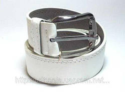 Ремінь шкірозамінник, колір білий, ширина 37 мм 27_12_2