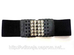 Пояс гумка 80 мм 60-100 см колір чорний Уцінка
