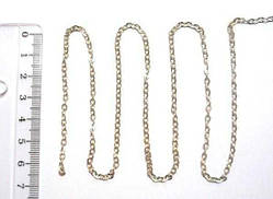 Ланцюжок паяний металевий, якірне плетіння. Колір: срібло, довжина — 5 м