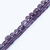 Бісер фіолетовий прозорий із сріблястою серединкою, діаметр приблизно 2 мм (100 грамів) УТ0027992