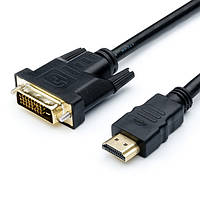 Кабель HDMI > DVI 1.8m ATcom, 2 ferite, black, 24pin, пакет (3808)