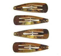 Затискач для волосся тик-так 20 шт. метал жовтий