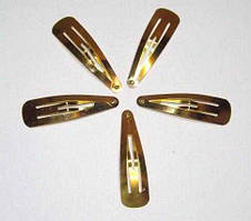 Затискач для волосся тик-так 40 шт. метал жовтий