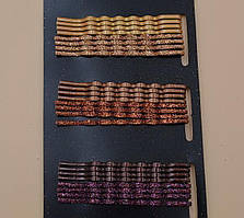 Невидимки для волосся металеві коричневі, довжина 6 см (24 шт) 13_32_16