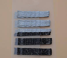 Невидимки для волосся металеві чорні та білі, блискітки, довжина 6 см (30 шт) 13_32_6