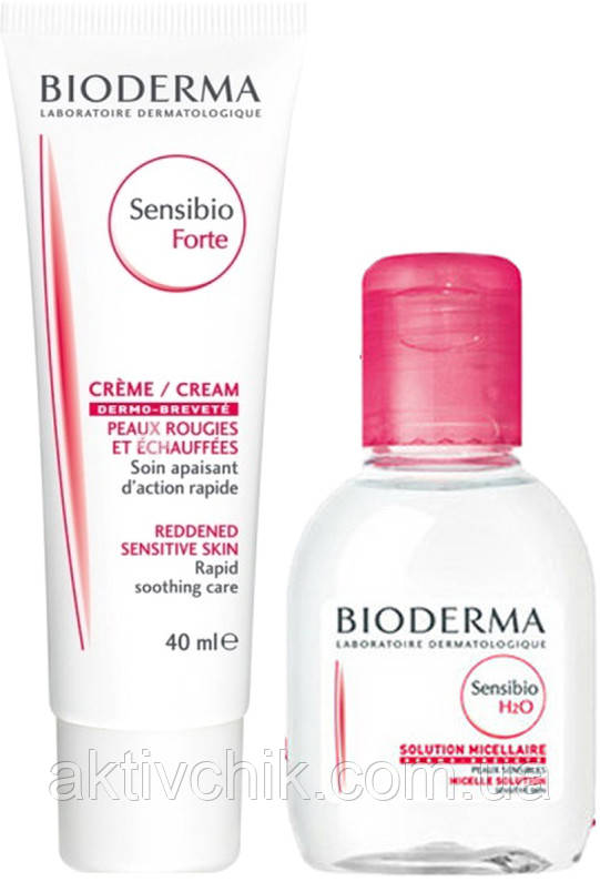 Набір Bioderma Sensibio крем Forte 40 мл + міцелярний лосьйон 100 мл