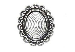 Основа для кулона, овальна, сріблястий (3 шт.) 77_243