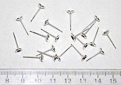 Пусети 13 мм 20 шт. колір срібло