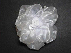 Бант на гумці білий 4 шт. троянда