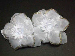 Бант на гумці білий 4 шт.