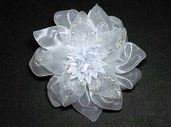 Бант на гумці білий 4 шт.