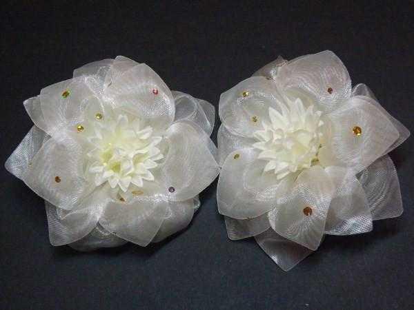 Бант на гумці бежевий 4 шт., фото 1