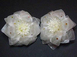 Бант на гумці бежевий 4 шт.