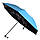 Механічна жіноча парасолька на три складання з принтом гілки сакури, блакитна, 08308-5, фото 2