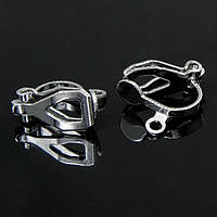 Основи під кліпси 16х6мм 20 пар із латуні з петелькою колір платина