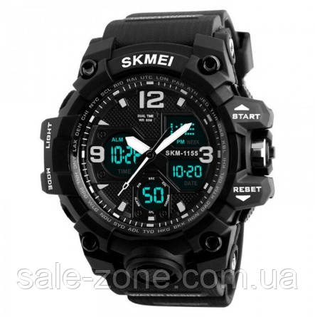 Мужские спортивные часы skmei 1155 черные - фото 4 - id-p553286594