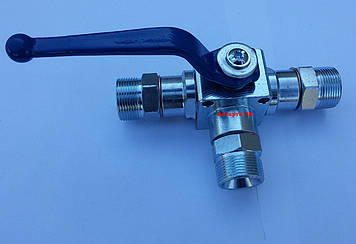 Кран кульовий гідравлічний 3-ходовий BSP 1/2" (універсальний), фото 3