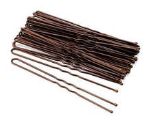 Шпильки для волосся 50 шт. коричневі метал, розмір 7 см