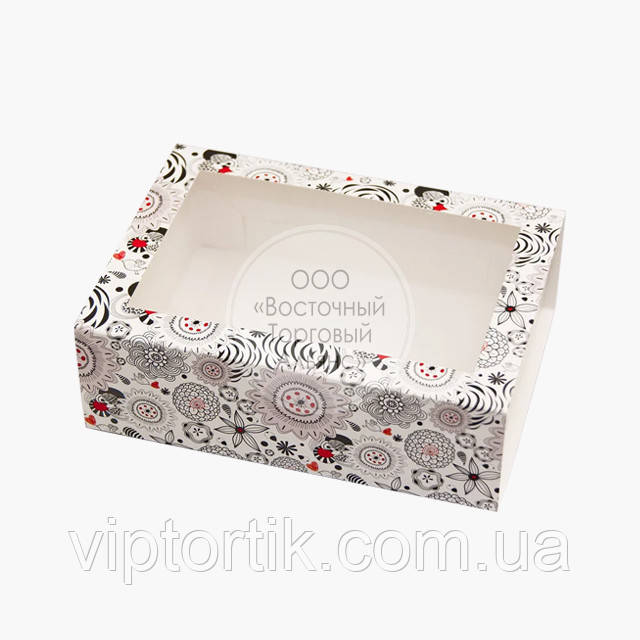 Упаковка для макаронів пенал — Абстракція чорно-біла — 115х155х50 мм, фото 1