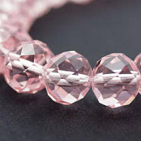 Бусини кришталь кулька 4 мм 36 см рожевий АВ блиск