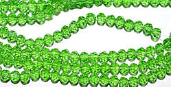 Бусини кришталь кулька 4 мм 36 см зелений прозорий