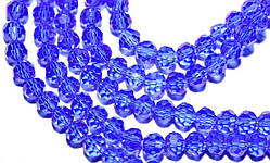 Бусини кришталь кулька 4 мм 36 см синій прозорий
