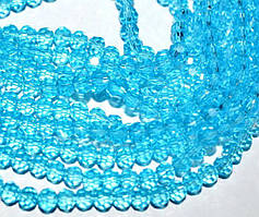 Бусини кришталь кулька 4 мм 36 см бірюзовий прозорий