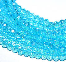 Бусини кришталь кулька 4 мм 36 см бірюзовий перлинний блиск