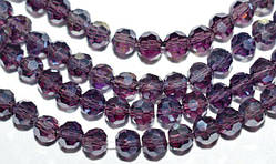 Бусини кришталь кулька 4 мм 36 см фіолетовий АВ блиск