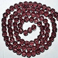 Бусини кришталь кулька 4 мм 36 см гранатовий прозорий