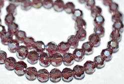 Бусини кришталь кулька 4 мм 36 см колір гранатовий АВ блиск