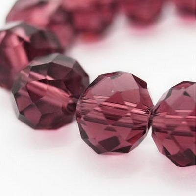 Бусини кришталь кулька 6 мм 56 см 100 шт. колір гранатовий прозорий