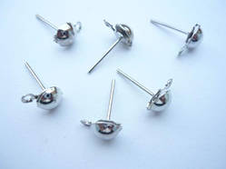 Основа для пусет з кільцем, колір платина (200 шт) 24_2_44