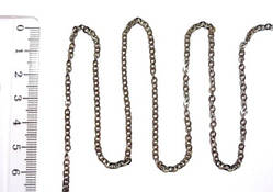Ланцюжок паянная металева, якірний плетіння. Колір: чорний, довжина -5 м