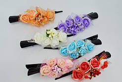 Шпильки качечка чорний метал троянди з фоамера 12,5х1,5 см