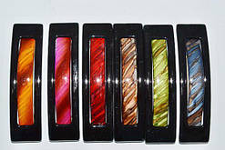 Шпилька для волосся автомат метал кольоровий пластик