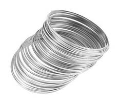 Дріт з Пам'яттю Сталевий для Браслетів 55х0.6 мм 50 Витков Колір Платина