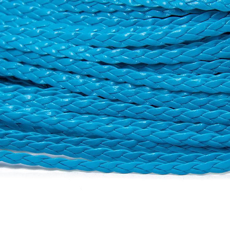 Шнур плетений штучна шкіра, для рукоділля, блакитний, розмір 5х2 мм, довжина 5 м.УТ1009810, фото 1
