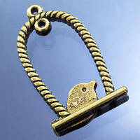Конектор Птаха, 2 отвори, розмір 32х18х1,5 мм, Античне золото (5 шт.) УТ 0002718