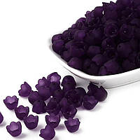 Бусини, квітка, акрил, матові, фіолетові, 10х6 мм (90 шт.) УТ00009632